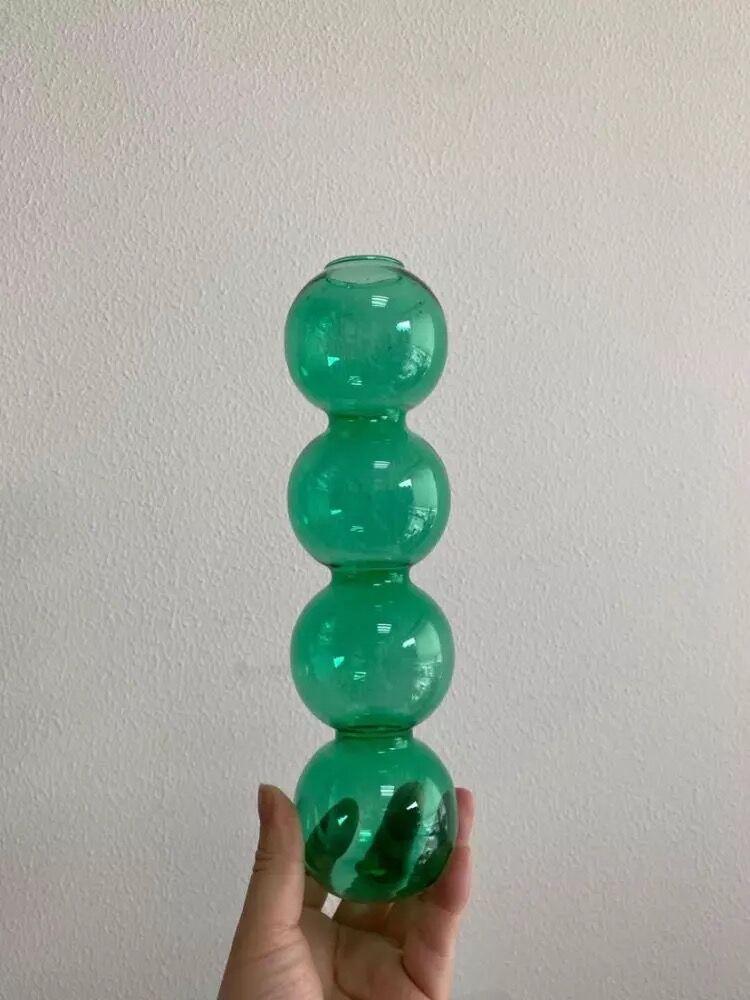 Lagrat Glob Glas Vase | Veska 4tier - Grön
