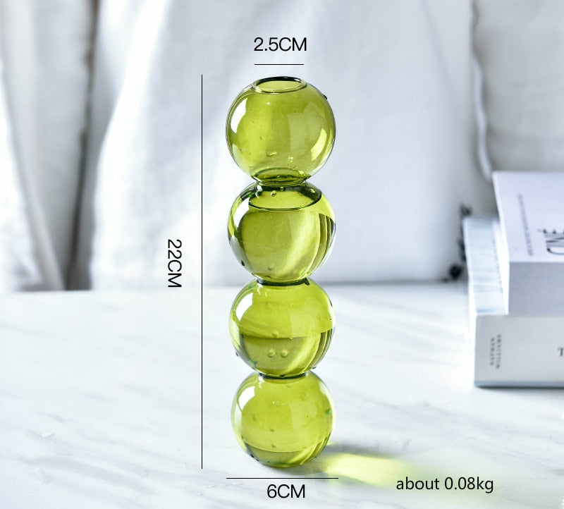 Lagrat Glob Glas Vase | Veska 4tier - Limegrön