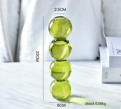 Lagrat Glob Glas Vase | Veska 4tier - Limegrön