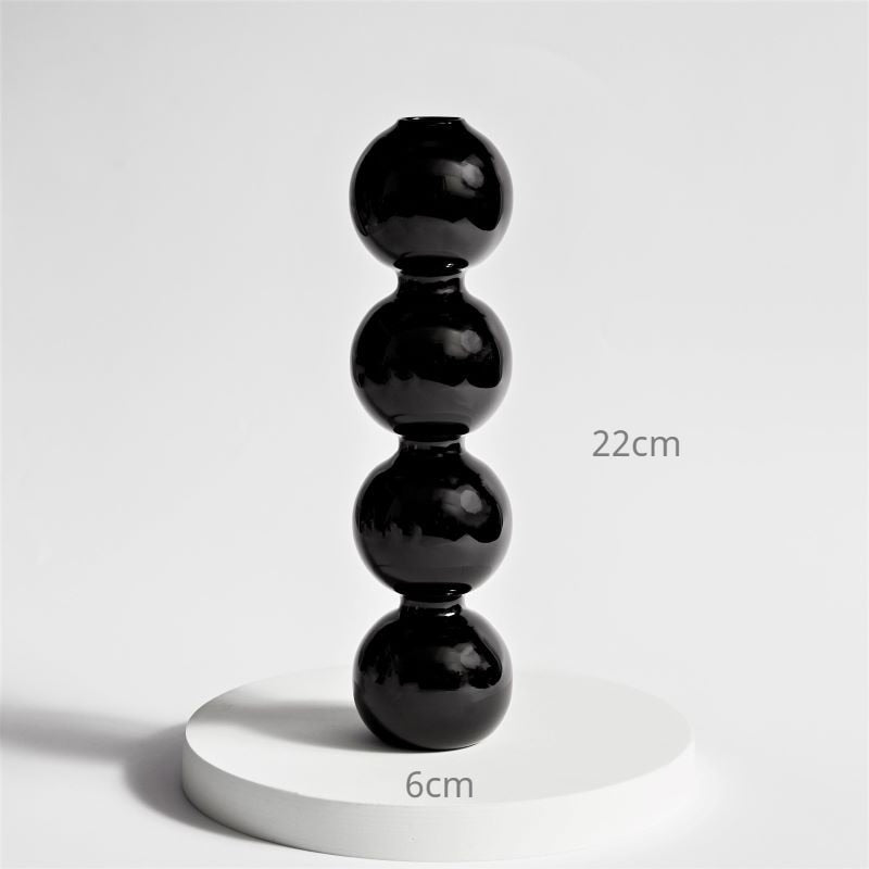 Lagrat Glob Glas Vase | Veska 4tier - Svart