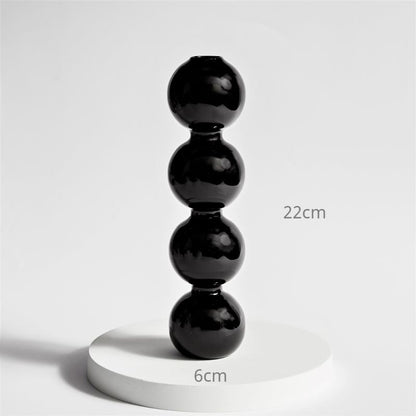 Lagrat Glob Glas Vase | Veska 4tier - Svart