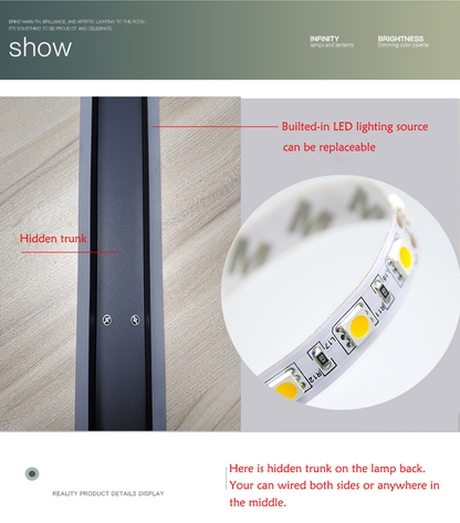 Lång Strip LED Elegant Vägglampa | Veska
