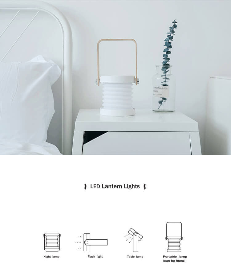 Lantern lampa nattlampa kreativ vikbar bärbar LED bordslampa | Veska