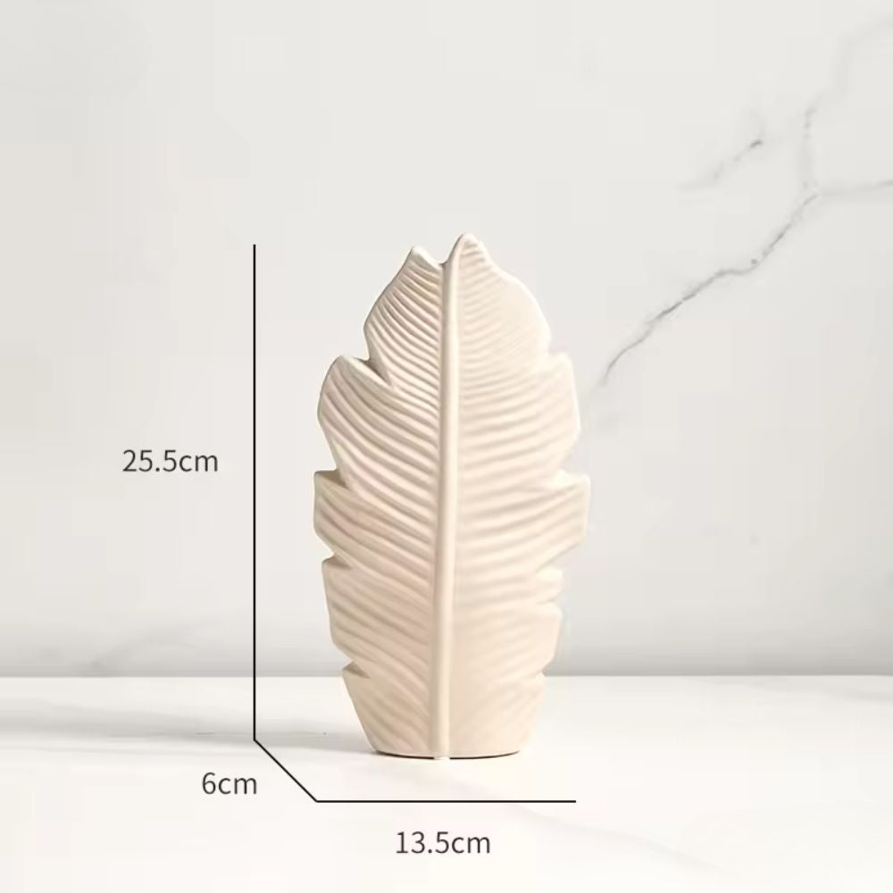 Leafline Keramik Vasa | Veska Beige Liten