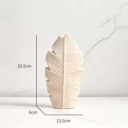 Leafline Keramik Vasa | Veska Beige Liten