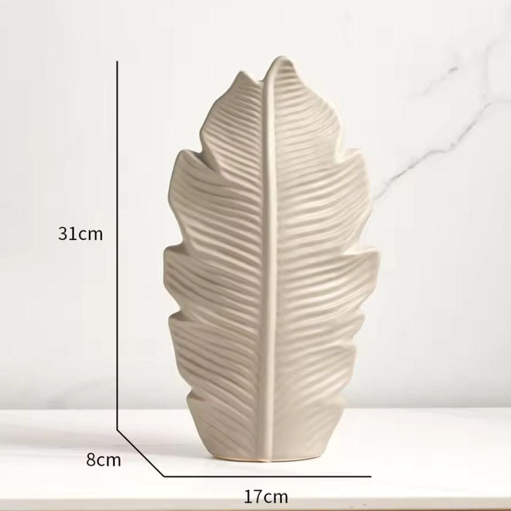 Leafline Keramik Vasa | Veska Mocha Stor