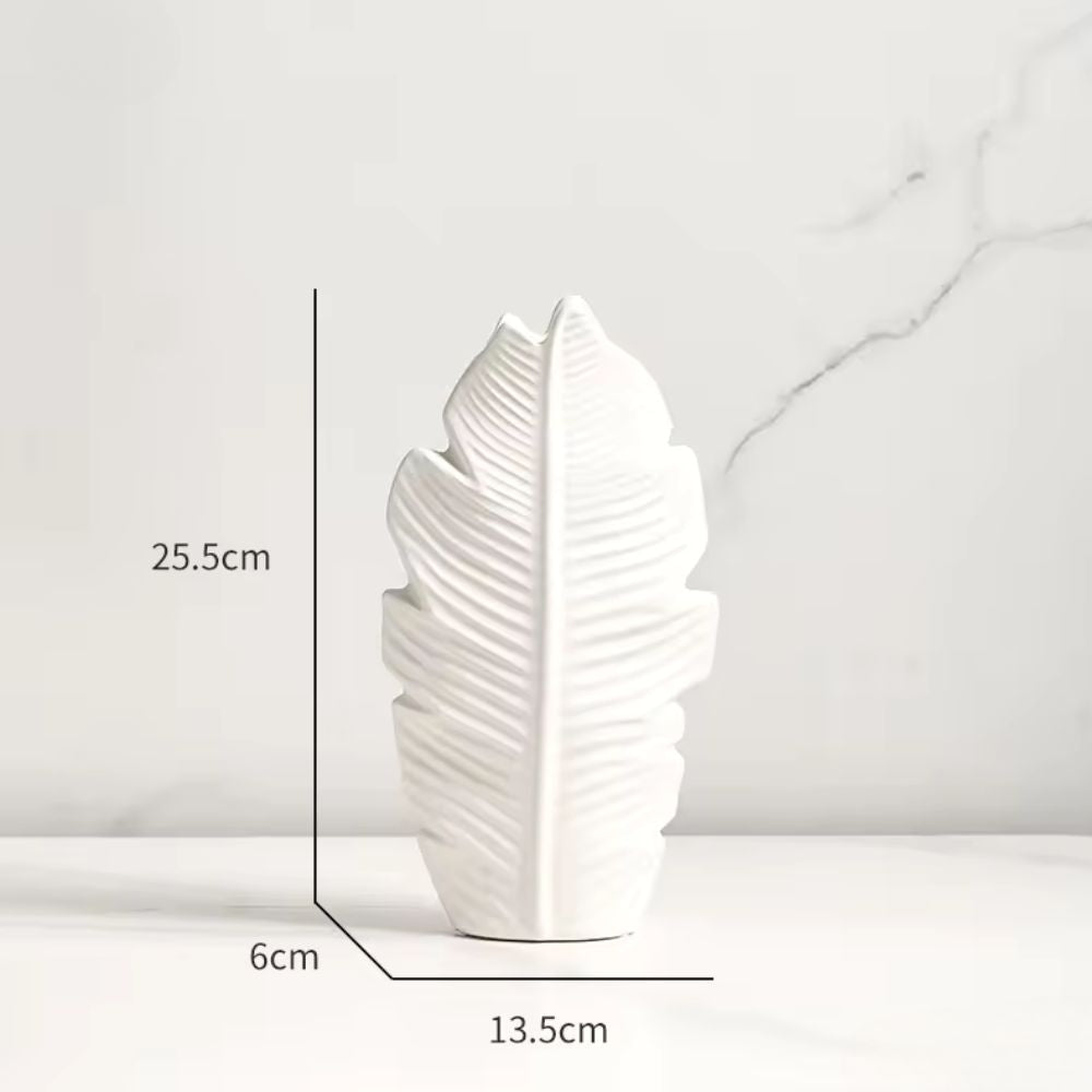Leafline Keramik Vasa | Veska Vit Liten