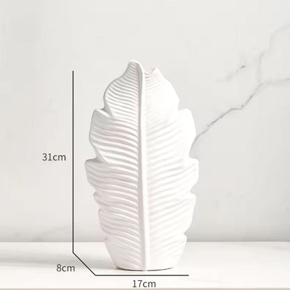 Leafline Keramik Vasa | Veska Vit Stor