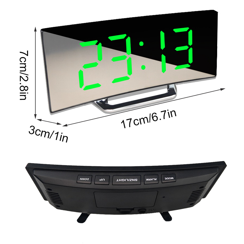 LED-belysning stor digital skärm | Bågformad LED digital klocka - Amedea | Veska
