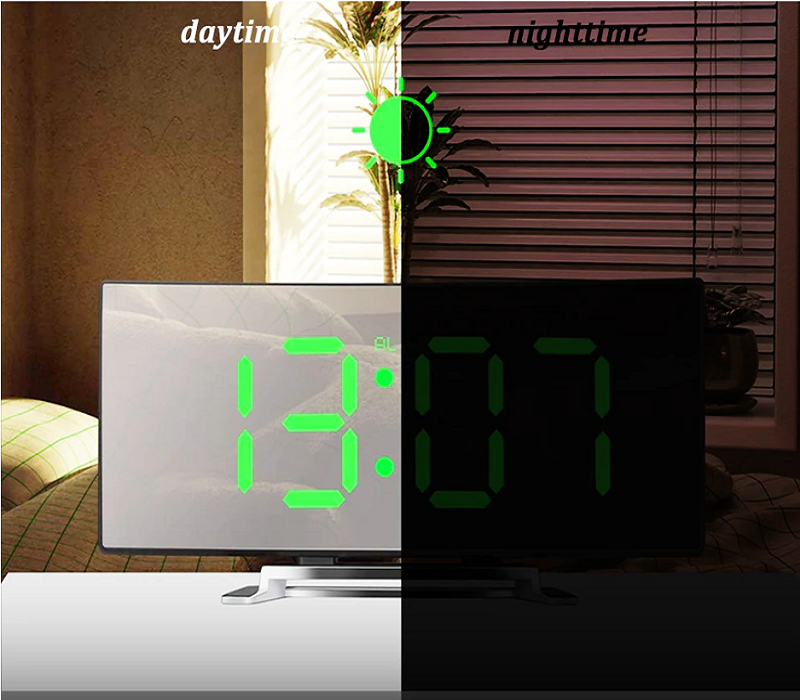 LED-belysning stor digital skärm | Bågformad LED digital klocka - Amedea | Veska