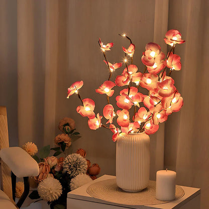 LED Belyst Konstgren Bordslampa | Veska Rosa Orkidé