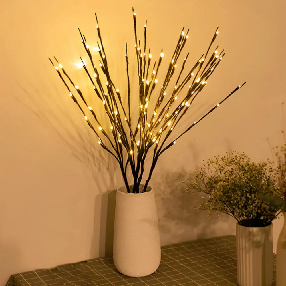 LED Belyst Konstgren Bordslampa | Veska Willow Branch