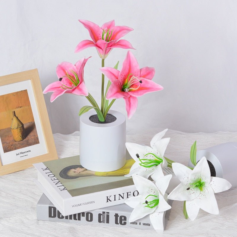 LED Blomma Nattljus Lilja Bord Blomlampa | Veska