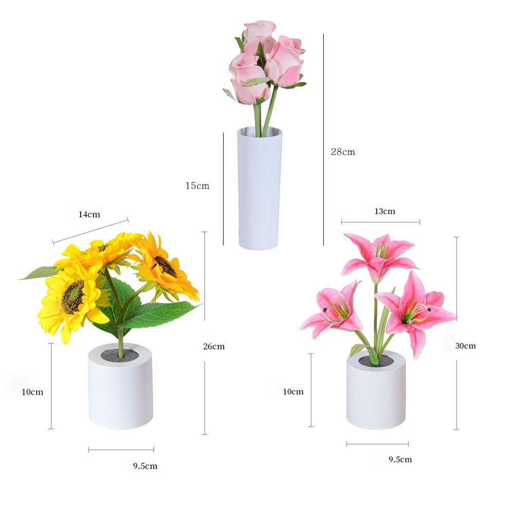 LED Blomma Nattljus Lilja Bord Blomlampa | Veska