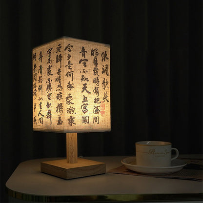 LED bordslampa i kvadratisk design – trådbas med japanskt mönster | Veska