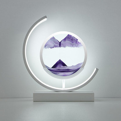 LED Bordslampa med Rörlig Sandlandskap – SandLight | Veska Vit Lila