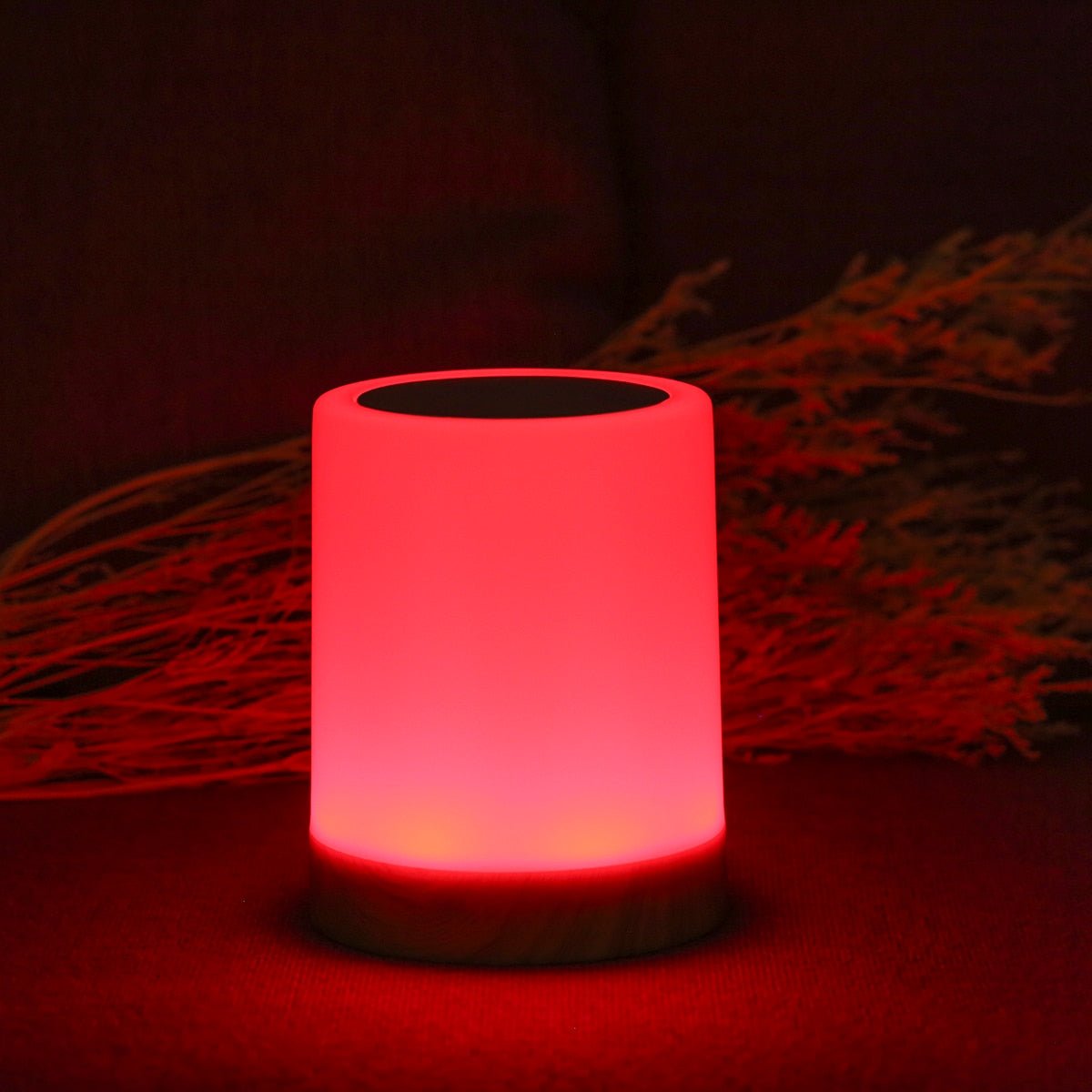LED Bordslampa med Träbas och Touchkontroll | Veska