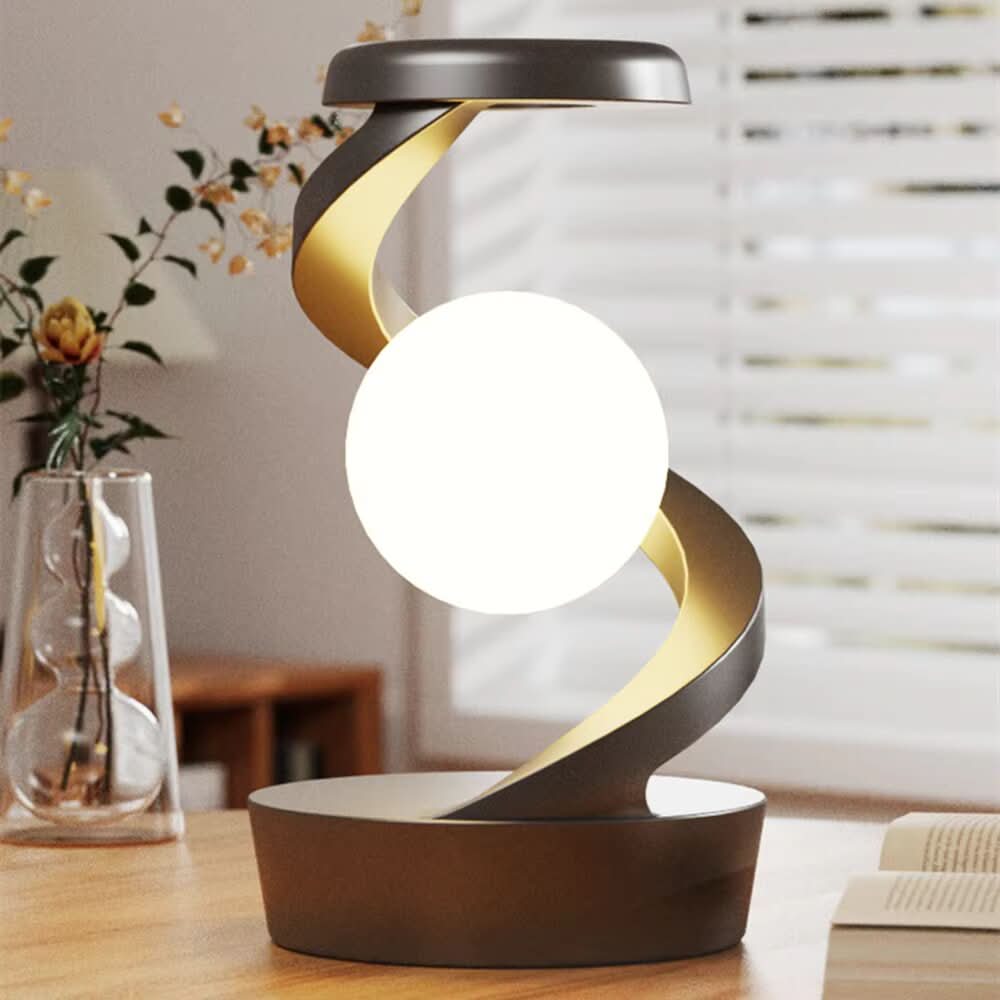 LED Bordslampa med Trådlös Laddning | Veska Brun
