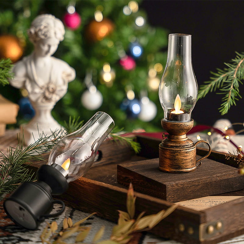 LED Bordslampa med Vintage Lantern Stil | Veska