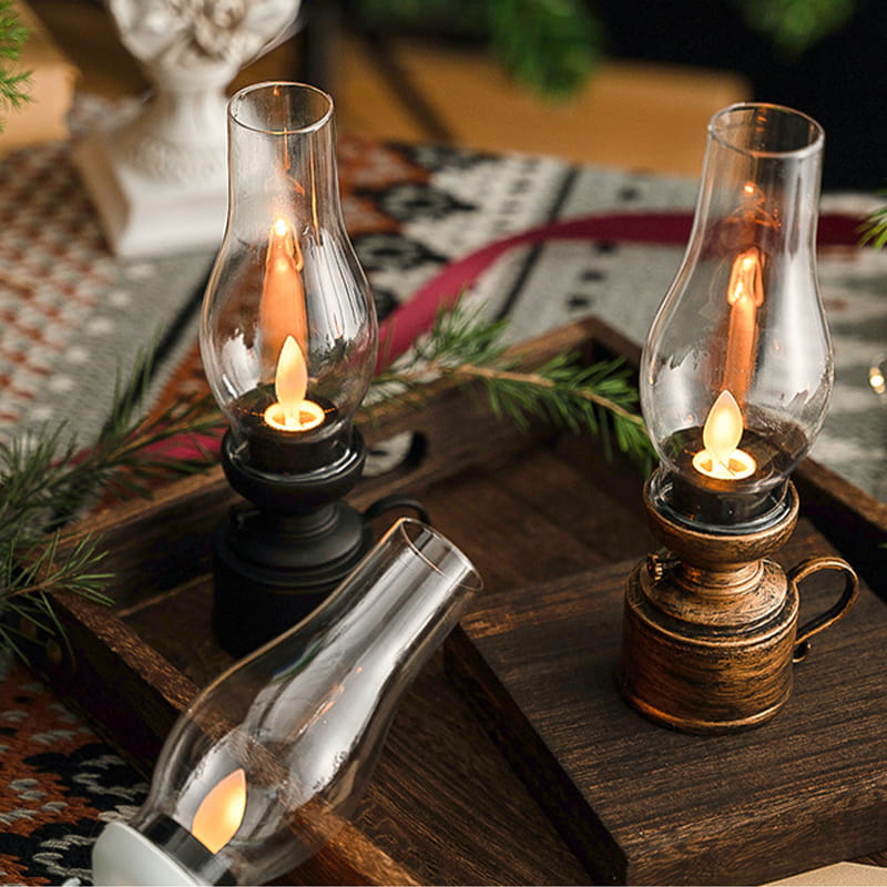 LED Bordslampa med Vintage Lantern Stil | Veska