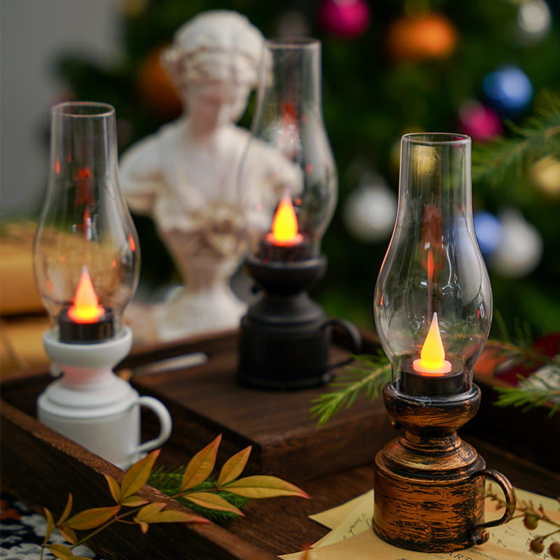 LED Bordslampa med Vintage Lantern Stil | Veska