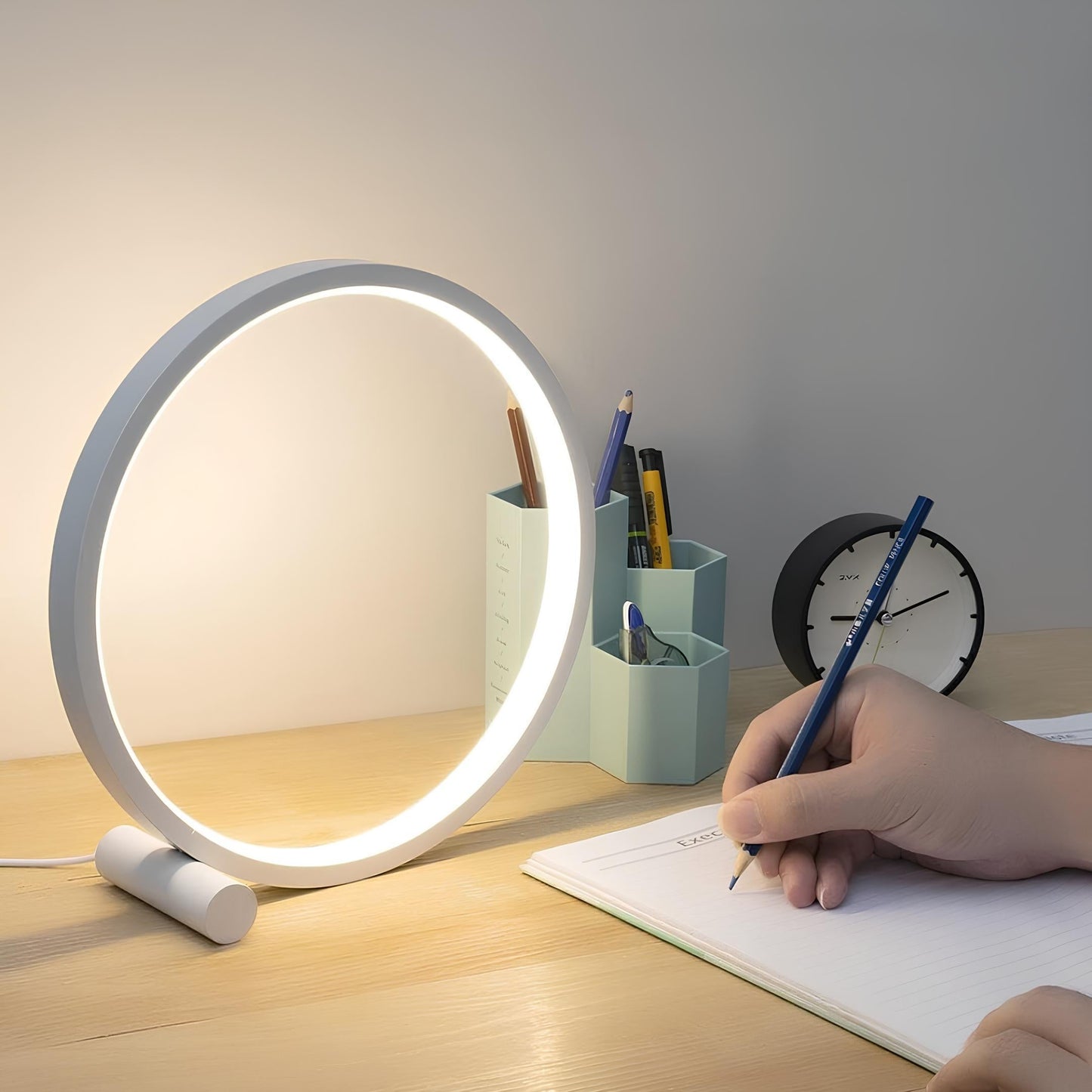 LED Bordslampa Ring Dimbar Sänglampa | Veska