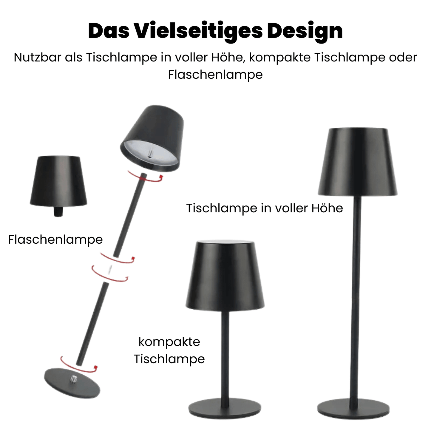 LED Bordslampa – Trådlös, Beröringskontroll & Dimbar Ljus | Veska