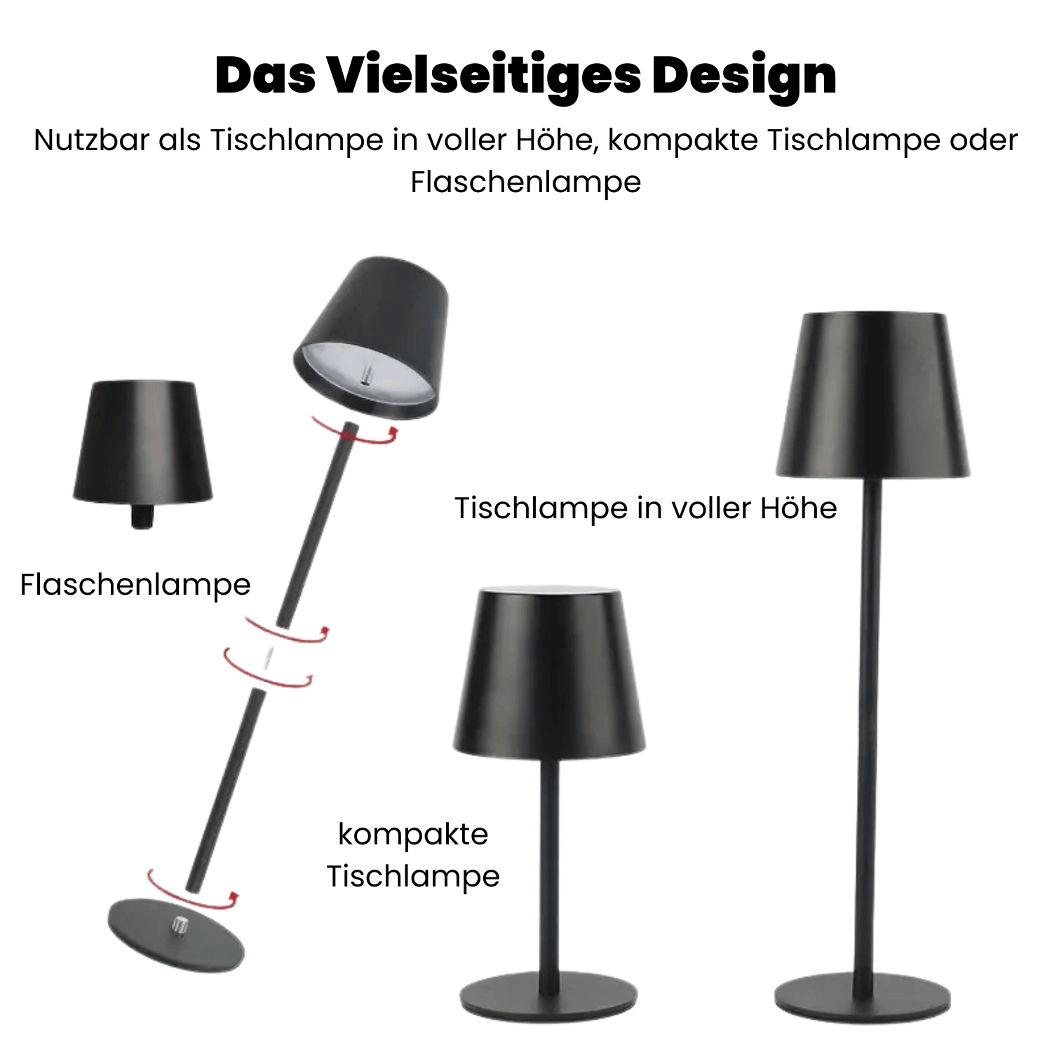 LED Bordslampa – Trådlös, Beröringskontroll & Dimbar Ljus | Veska