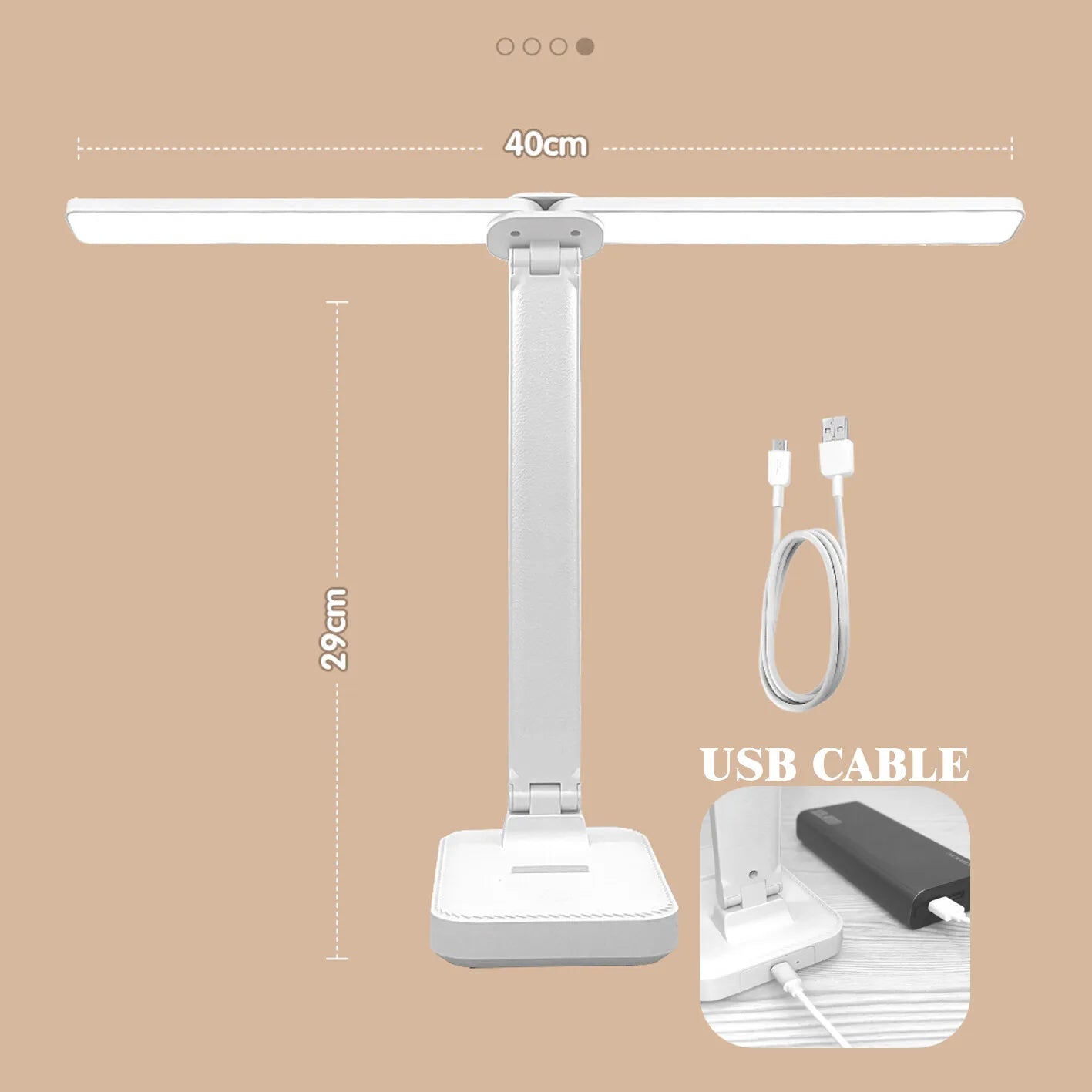 LED Bordslykta | Läsbelysning | USB Laddningsbar. Dimbara & Touch-Styrd för Läsning | Veska