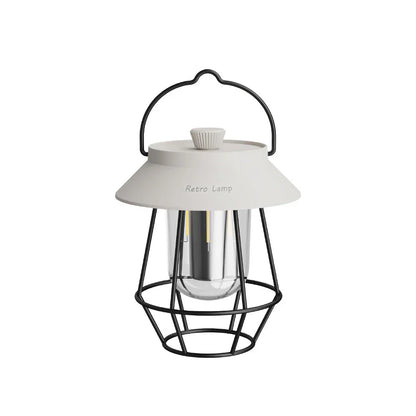 LED Campinglampa i Retrodesign – Bärbar Lampa för Inomhus och Utomhus | Veska Vit
