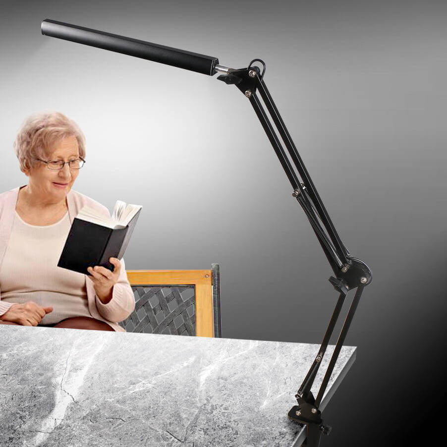 LED Fällbar Lång Arm Klämma Ögon Skydd USB Lästabellampa | Veska
