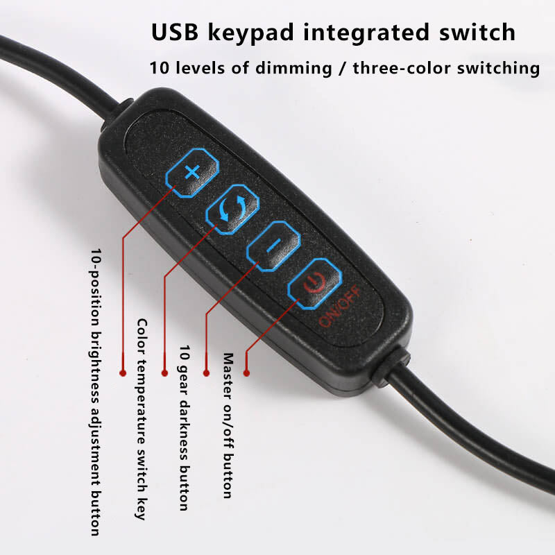 LED Fällbar Lång Arm Klämma Ögon Skydd USB Lästabellampa | Veska