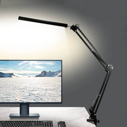 LED Fällbar Lång Arm Klämma Ögon Skydd USB Lästabellampa | Veska 10W Svart