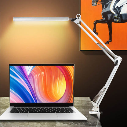 LED Fällbar Lång Arm Klämma Ögon Skydd USB Lästabellampa | Veska Vit