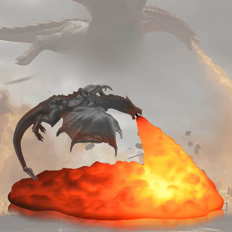 LED Fantasy Dragon Flame Table Lamp | Veska