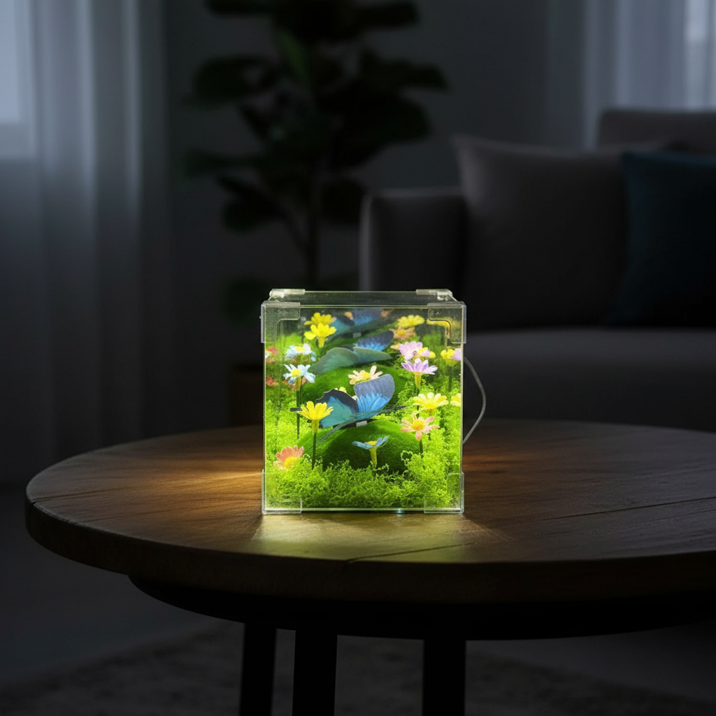 LED Fjäril Trädgård Kub Nattljus Dekor | Veska