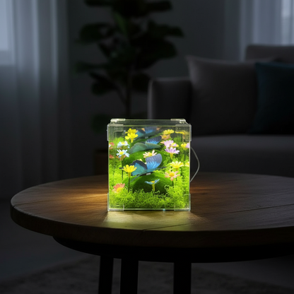 LED Fjäril Trädgård Kub Nattljus Dekor | Veska
