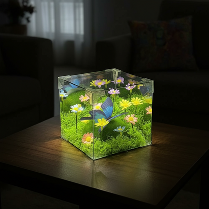LED Fjäril Trädgård Kub Nattljus Dekor | Veska