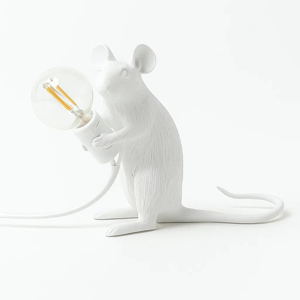 LED Harpestäl Lampbord Modern Belysning | Veska Vit sittande mus