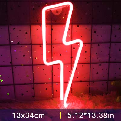 Led Lightning Neon Skylt Vägg Dekor | Veska Lightning1-Röd