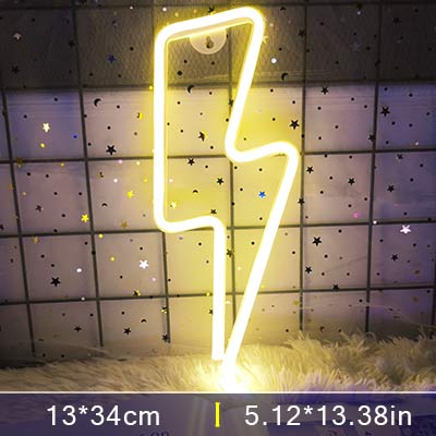 Led Lightning Neon Skylt Vägg Dekor | Veska Lightning1-Varm