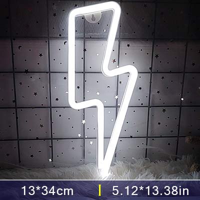Led Lightning Neon Skylt Vägg Dekor | Veska Lightning1-Vit