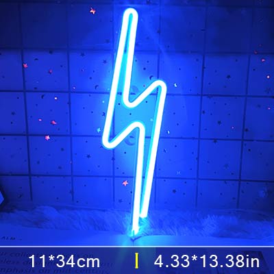 Led Lightning Neon Skylt Vägg Dekor | Veska Lightning2-Blå
