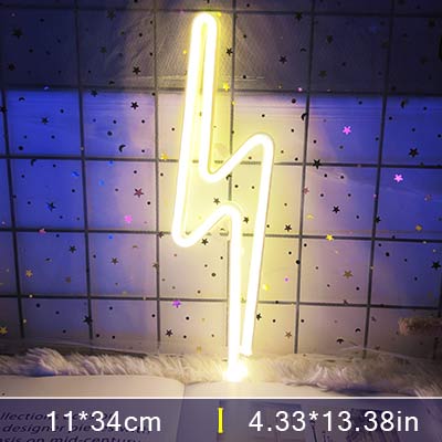 Led Lightning Neon Skylt Vägg Dekor | Veska Lightning2-Varm