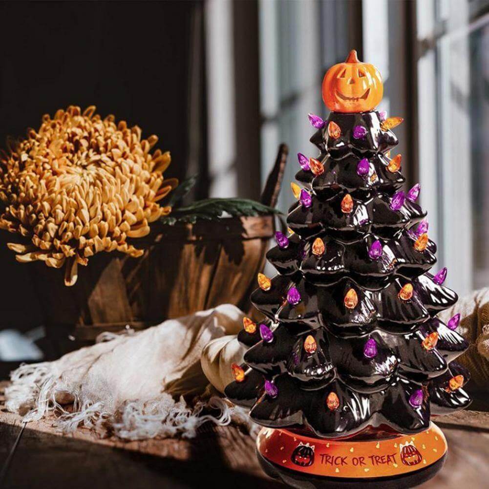 LED Ljus Halloween Pumpa Pynt Träd | Veska