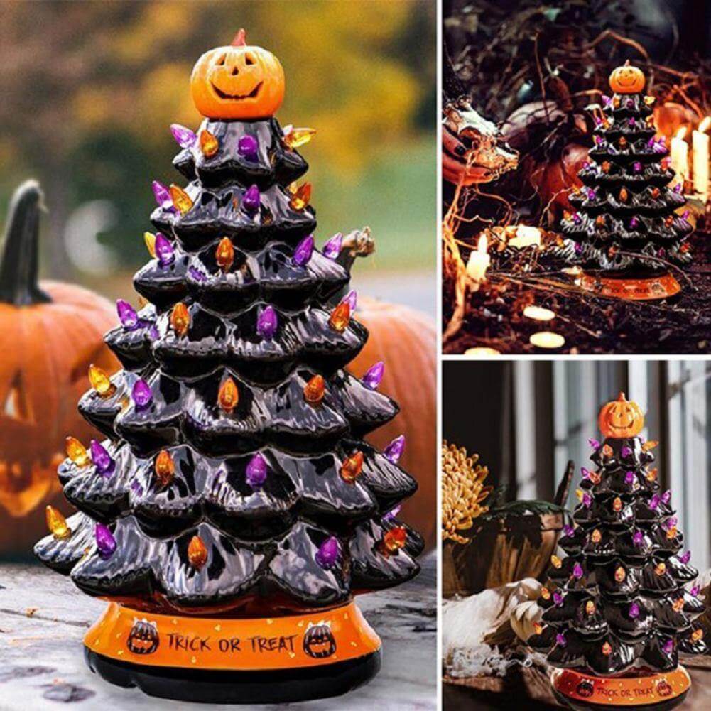 LED Ljus Halloween Pumpa Pynt Träd | Veska