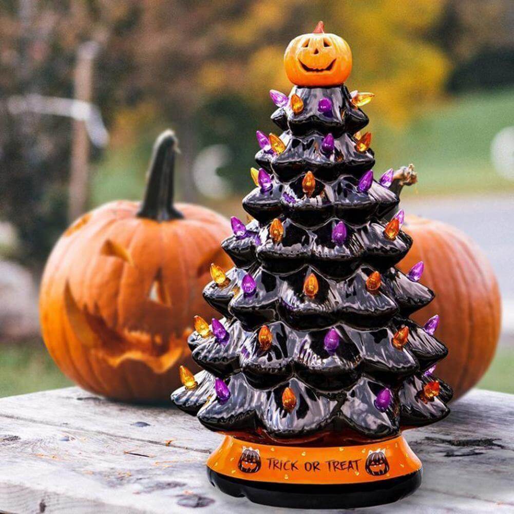 LED Ljus Halloween Pumpa Pynt Träd | Veska