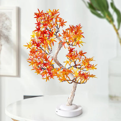 LED Lönnlöv Bonsai Träd Nattlampa – Dekorativ Bordslampa för Vardagsrum och Sovrum | Veska