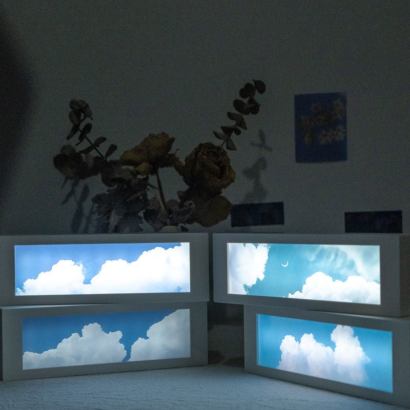 LED Molnig Himmel Uppladdningsbar Nattlampa | Veska