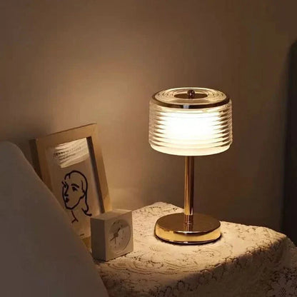 LED Ring Bordslampa med Multi-Lager Skugga | Veska
